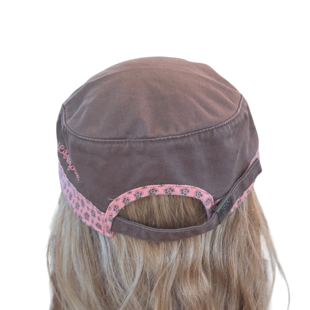 LIFE IS GOOD Floral Band CADET CAP Linen Cotton Twill Feminine Military Gorpcore - Picture 7 of 13